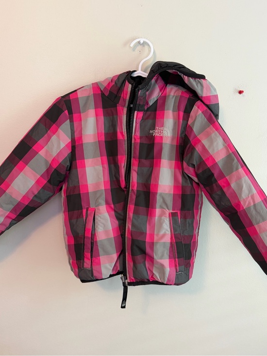 The North Face Other - The North Face Kids Pink & Gray Plaid Reversible Puffer Jacket